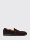 Santoni Suede Panelled Loafers In Brown
