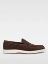 Santoni Suede Detroit Low-top Loafers In 棕色