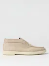 Santoni Suede Low-top Loafers Rubber Sole In Nude