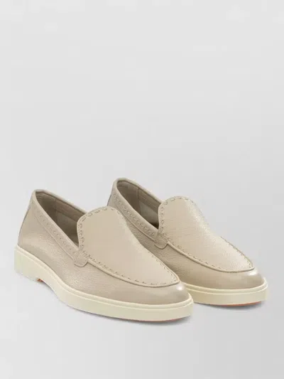 Santoni Loafers Slippers Round Toe Rubber Sole In Nude