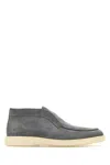 Santoni Mens Grey Detroit Slip-on Suede Desert Boots In Grey