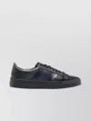 Santoni Logo Almond Toe Low-top Sneakers In Black