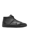 Santoni Leather Zip-fastening High-top Sneakers In Black