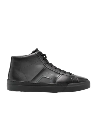 Santoni Logo-debossed Sneakers In Black