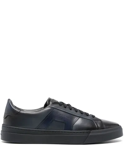 Santoni Logo-debossed Sneakers In Blue