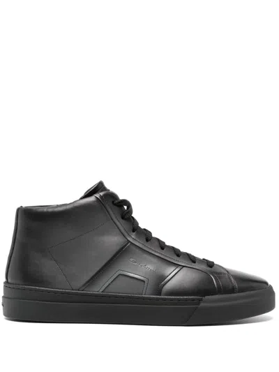SANTONI LOGO-DEBOSSED SNEAKERS