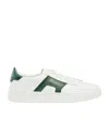 Santoni Logo-detail Low-top Leather Sneackers In White