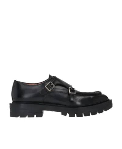 Santoni Logo Love Shoes In Black