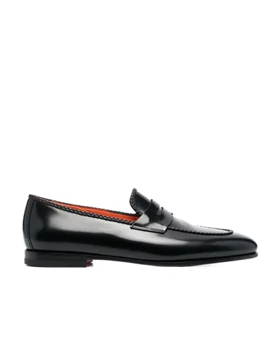 Santoni Logo Love Shoes In Black