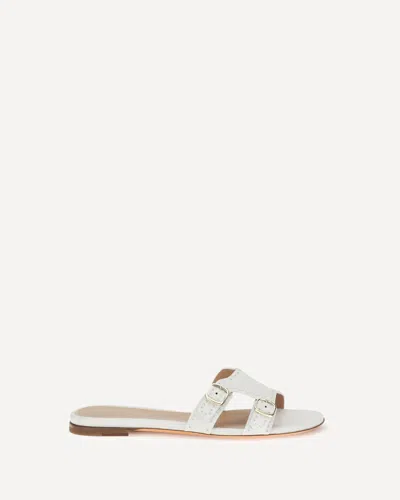 Santoni Low Leather Sandals In White