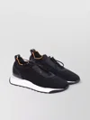 Santoni Low Top Fabric Sneakers With Contrast Sole
