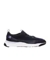 Santoni Flin Sneakers With Contrast Sole And Pull Tab In Blue