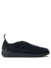 Santoni Suede Finish Sneakers Pull Tab In Blue