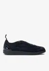 Santoni Lume Suede Low-top Sneakers In Blue