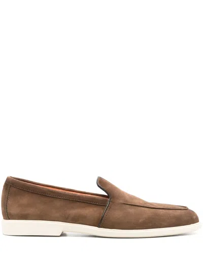 SANTONI MALIBU SUEDE LOAFERS