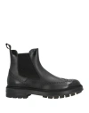 Santoni Man Ankle Boots Black Size 11 Leather In Black