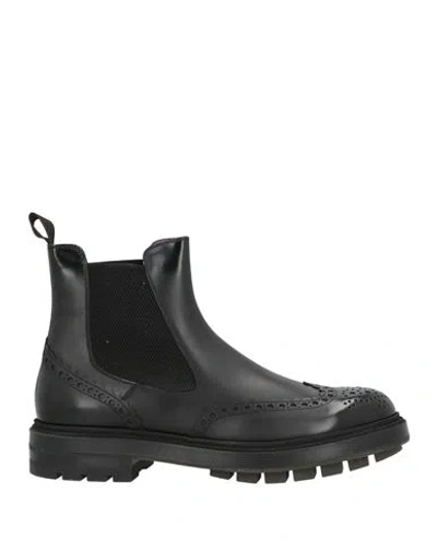 Santoni Man Ankle Boots Black Size 11 Leather