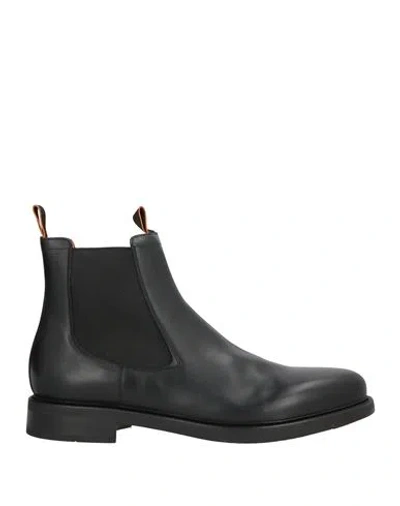 Santoni Man Ankle Boots Black Size 12 Leather