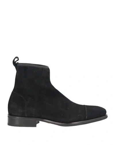 Santoni Man Ankle Boots Black Size 6.5 Leather