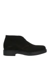 Santoni Man Ankle Boots Black Size 7 Leather In Black