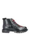 Santoni Man Ankle Boots Black Size 7 Leather, Textile Fibers In Black