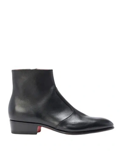 Santoni Man Ankle Boots Black Size 7.5 Leather