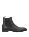Santoni Man Ankle Boots Black Size 9 Leather In Black