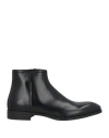 Santoni Man Ankle Boots Black Size 9 Leather In Black