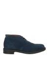 Santoni Lace Up Man Lace-up Shoes Blue Size 9 Leather In Blue