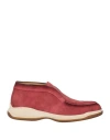 Santoni Man Ankle Boots Brick Red Size 9 Leather