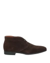 Santoni Man Ankle Boots Brown Size 6.5 Soft Leather In Brown