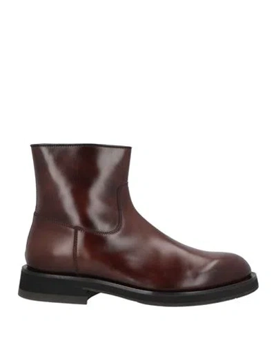 Santoni Man Ankle Boots Brown Size 8.5 Leather
