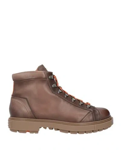 Santoni Man Ankle Boots Brown Size 9.5 Leather