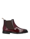 Santoni Man Ankle Boots Burgundy Size 9 Leather In Red