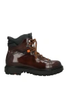 Santoni Man Ankle Boots Chocolate Brown Size 7 Leather In Brown