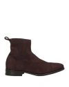 Santoni Man Ankle Boots Chocolate Brown Size 9 Leather