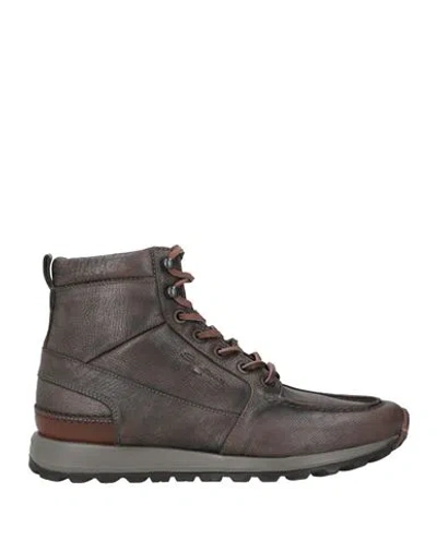 Santoni Man Ankle Boots Dark Brown Size 10.5 Leather
