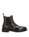 Santoni Man Ankle Boots Dark Brown Size 7 Leather In Brown