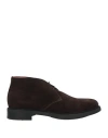Santoni Man Ankle Boots Dark Brown Size 7 Leather