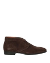 Santoni Man Ankle Boots Dark Brown Size 9 Leather