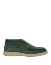 Santoni Slip-on Suede Boots In Green