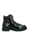 Santoni Man Ankle Boots Dark Green Size 9 Leather