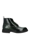 Santoni Man Ankle Boots Dark Green Size 9 Leather