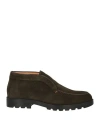 Santoni Man Ankle Boots Dark Green Size 9 Leather