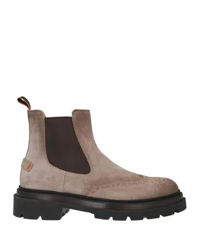 Santoni Man Ankle Boots Dove Grey Size 9 Leather