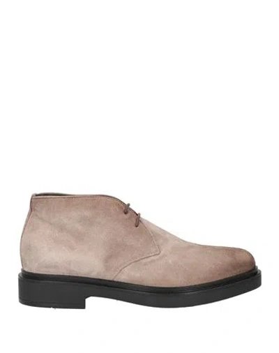 Santoni Man Ankle Boots Dove Grey Size 9 Leather