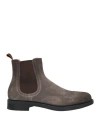 Santoni Man Ankle Boots Lead Size 6.5 Leather In Grey
