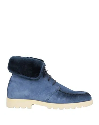 Santoni Man Ankle Boots Light Blue Size 8.5 Leather
