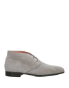Santoni Man Ankle Boots Light Grey Size 8.5 Leather