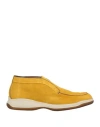 Santoni Man Ankle Boots Marigold Size 12.5 Leather In Yellow